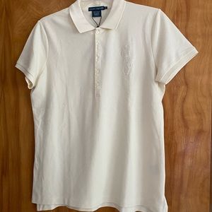 Pique polo shirt with sequin embellished polo player